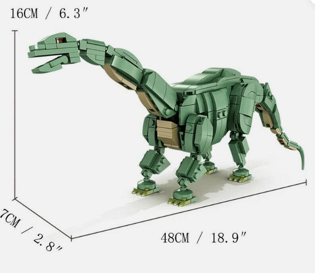 Brontosaurus and Brontosaurus Fossil 2 in 1 Dinosaur Building Blocks Toy Brick Set | General Jim's Toys