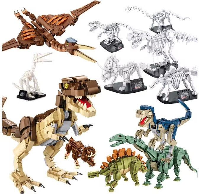 Brontosaurus and Brontosaurus Fossil 2 in 1 Dinosaur Building Blocks Toy Brick Set | General Jim's Toys