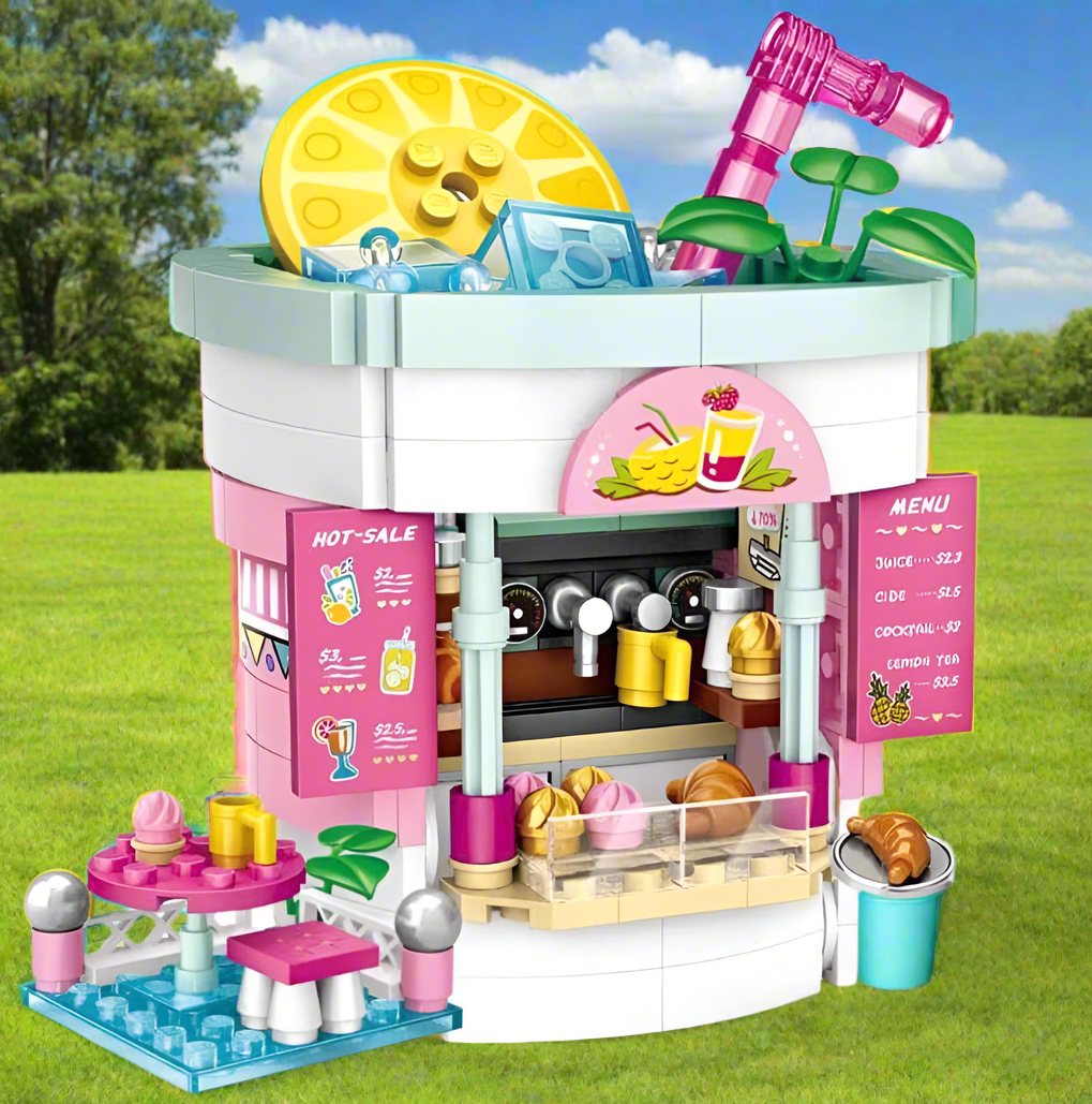 Dream Amusement Park Series – Drink & Treat Stand Mini Building Blocks Set | General Jim's Toys & Bricks | GJ-FDS