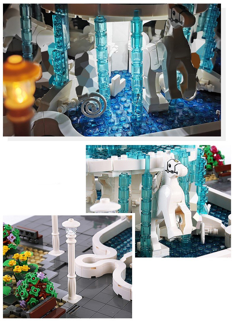 Open Box | LED Lighted Fountain Square Building Blocks Set