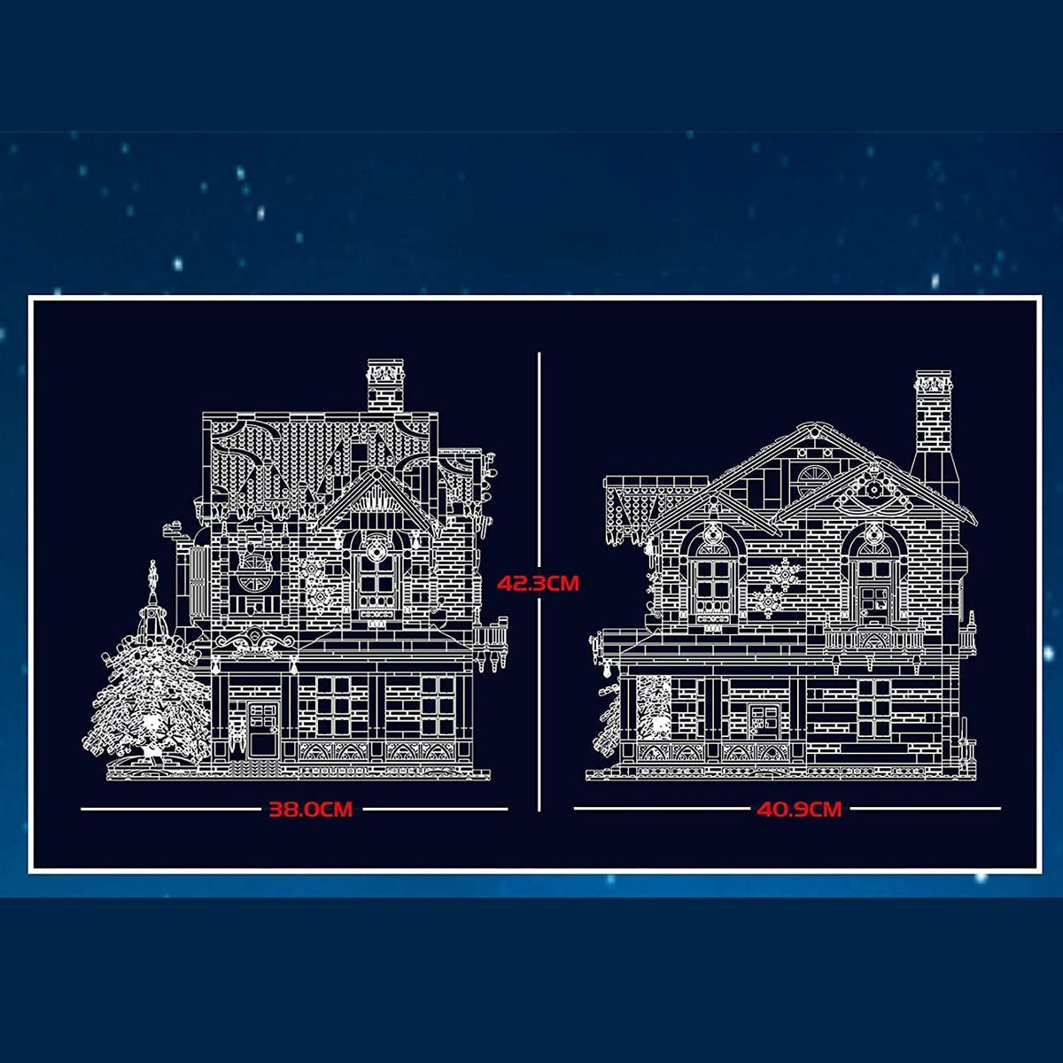 Open Box | Holiday Musical Christmas Cabin Building Block Set