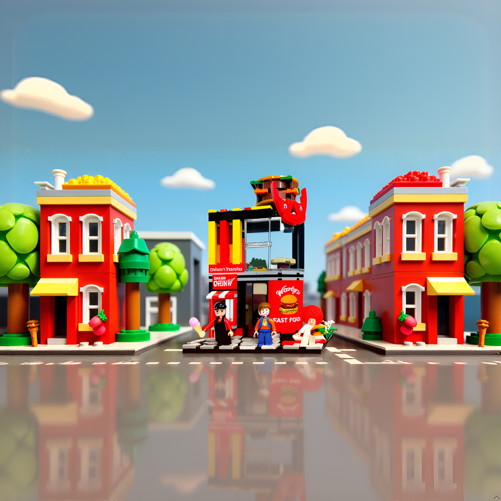 Wacky's Fast Food™ Burger Joint Building Block Set | General Jim’s Toys & Bricks |