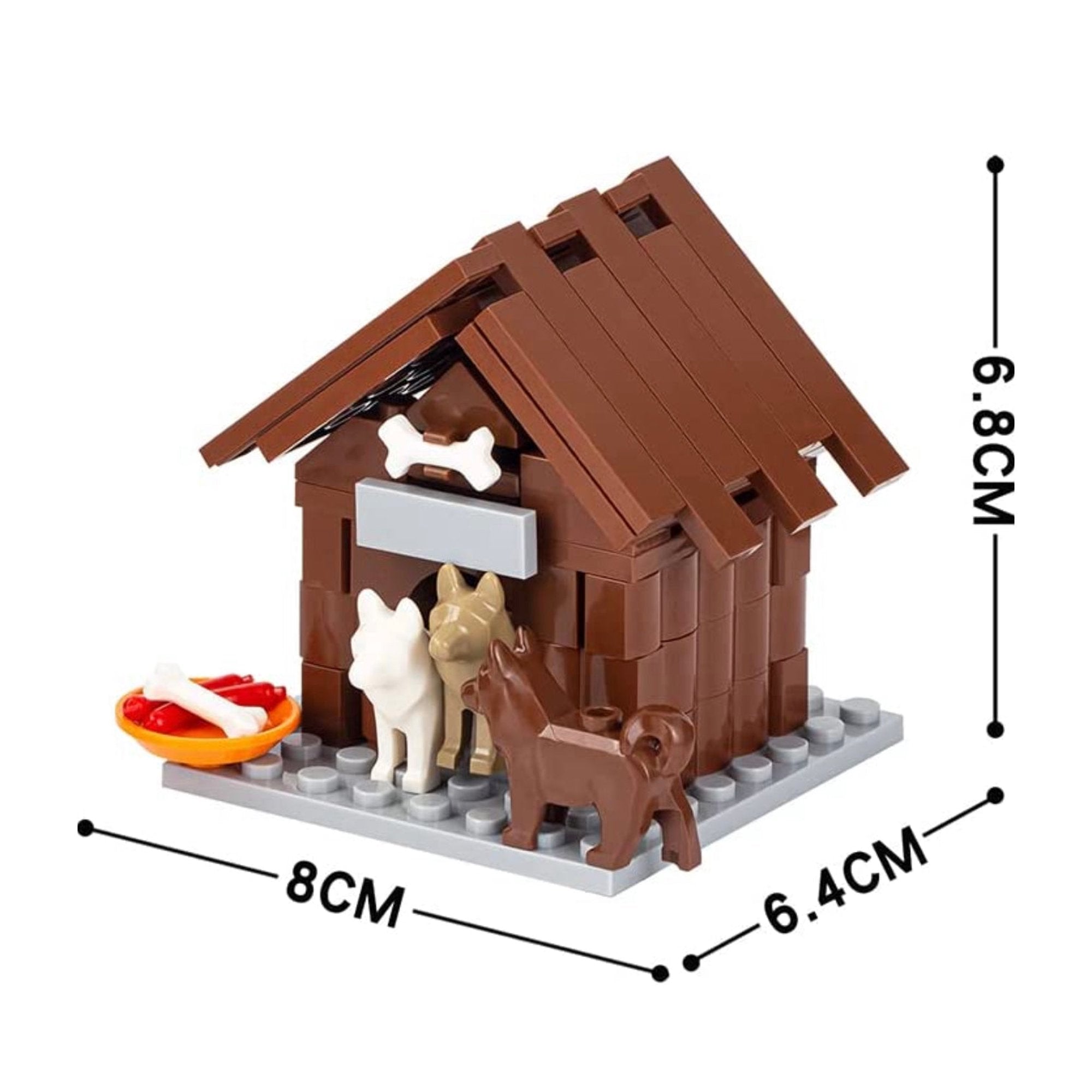 Double Decker Two Level Pets Cat & Dog House Building Block Set | General Jim's Toys
