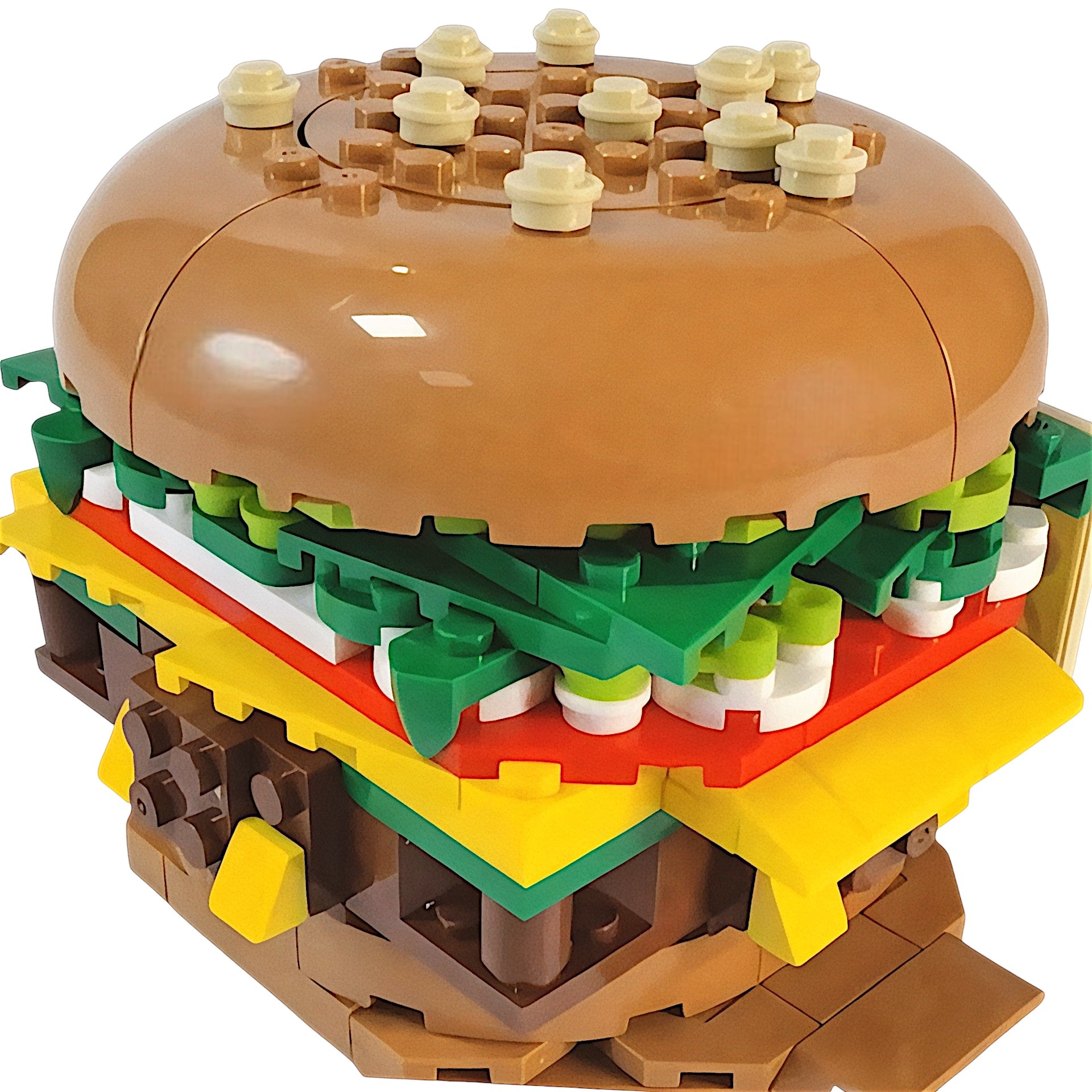 Close up of hamburger bun roof on General Jims Hamburger Stand showing smooth rounded top and printed burger shop sign detail