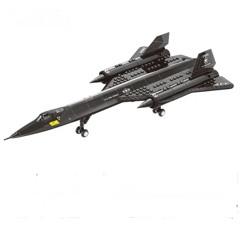 Open Box Military Series SR-71 Reconnaissance Aircraft Jet Blackbird Air Force Building Block Set (183 Pieces) -Building and Military Toys