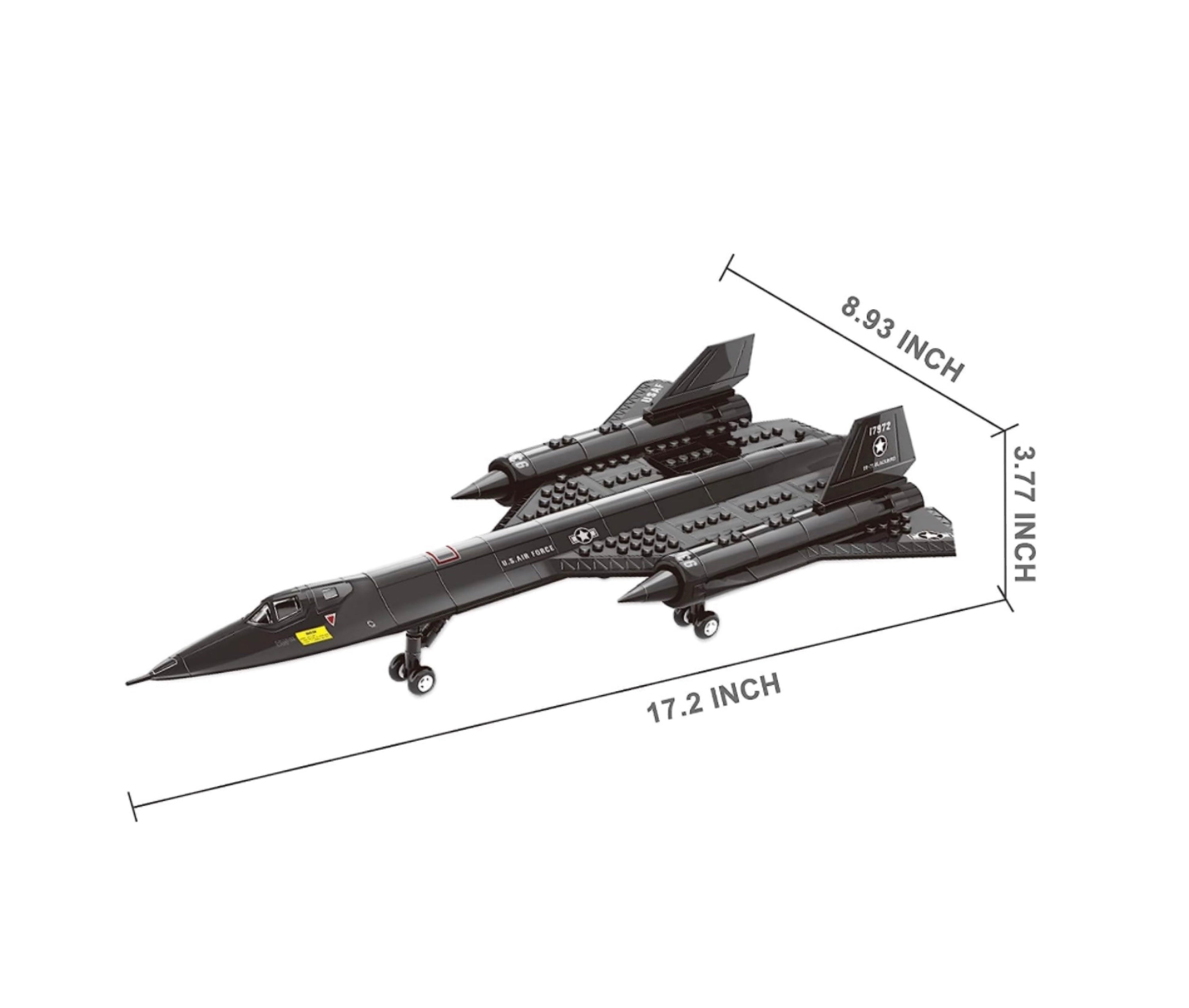 Open Box Military Series SR-71 Reconnaissance Aircraft Jet Blackbird Air Force Building Block Set (183 Pieces) -Building and Military Toys
