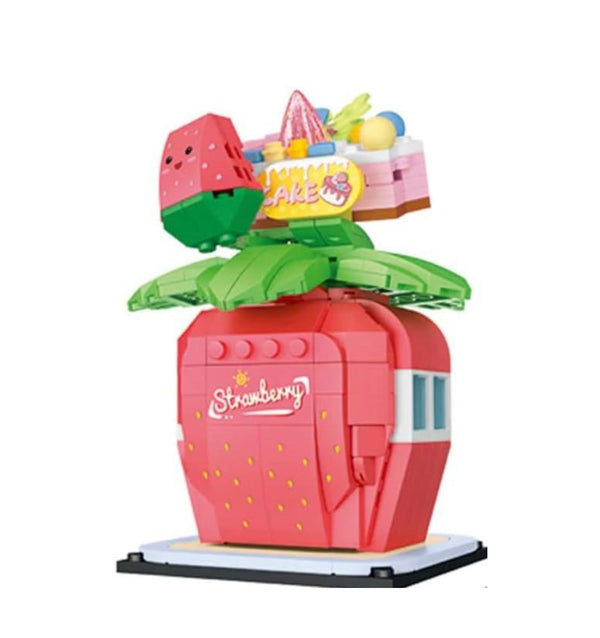 Charmimg Strawberry Cake Stand Building Blocks Set: Realistic Features, 312 Quality Bricks