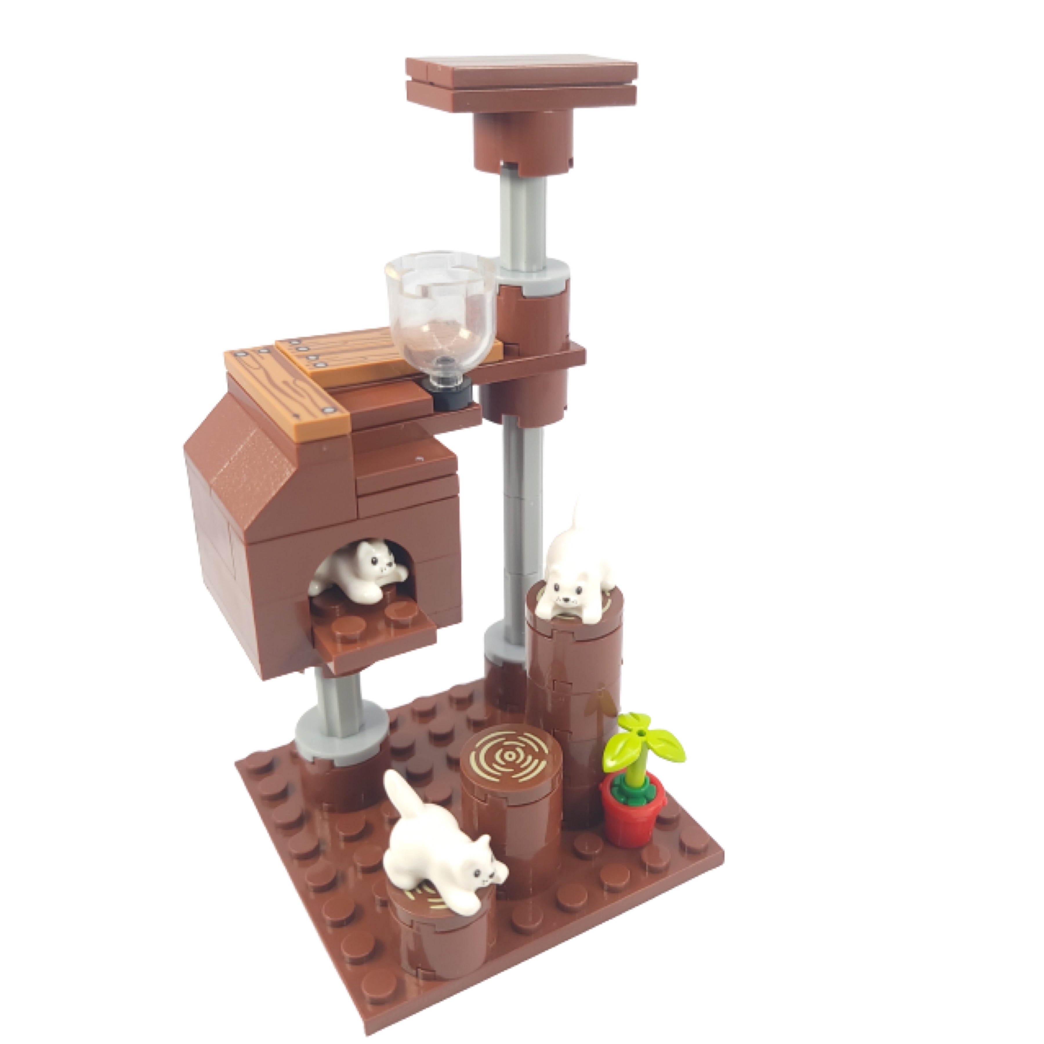 Double Decker Two Level Pets Cat & Dog House Building Block Set | General Jim's Toys