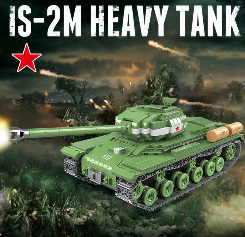 Soviet Russia IS-2M Building Blocks Heavy Tank Toy