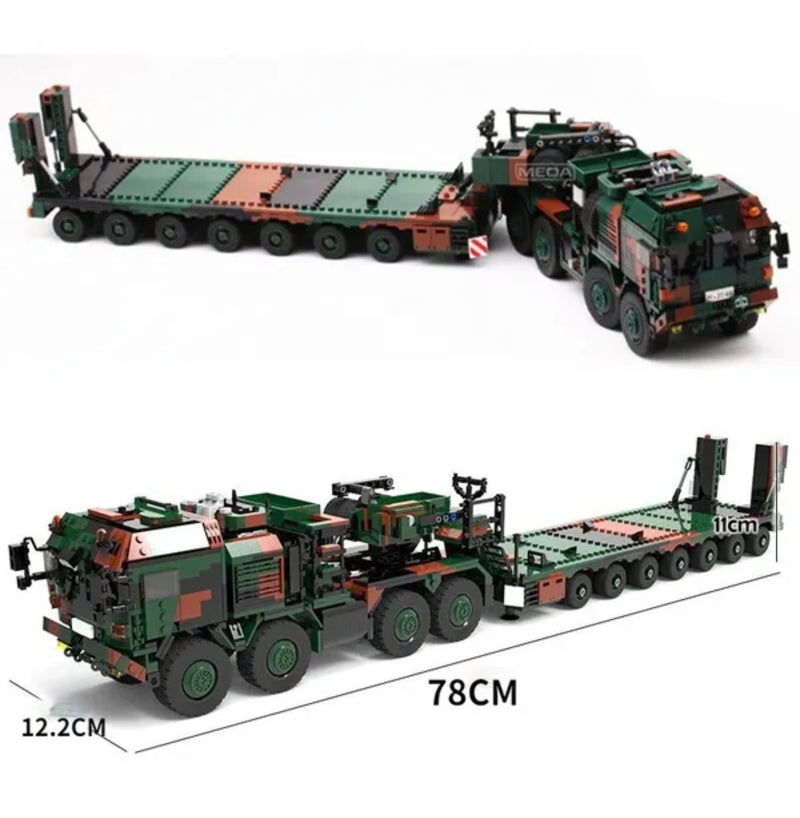 WW2 SLT Mammut Heavy Duty Tank Transporter Building Blocks Toy Set