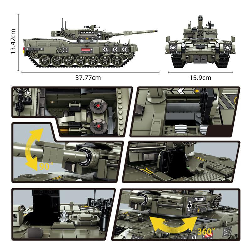 Leopard 2 Main Battle Tank Building Block Set | General Jim's Toys & Bricks | GJ-L2T