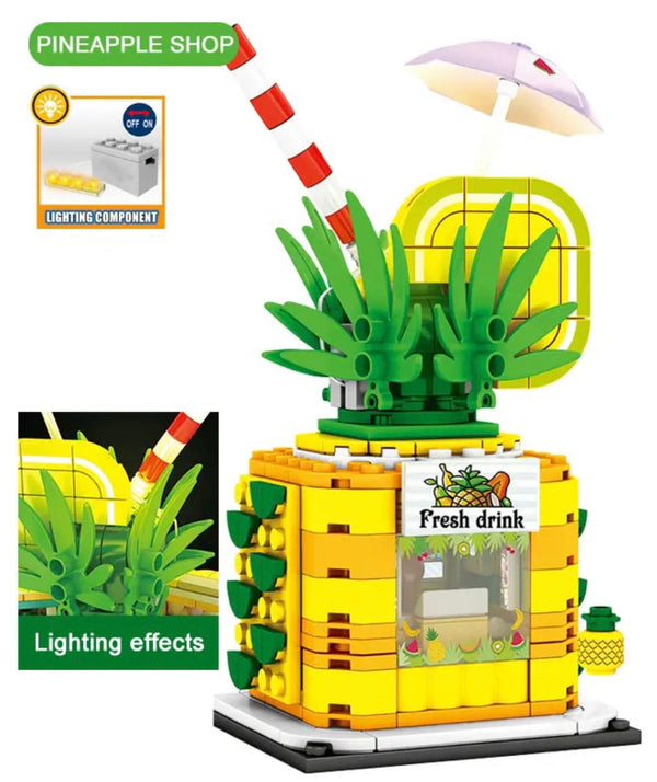 Open Box Pineapple Juice Modular Building Blocks Stand  - Fresh and Sweet Modular Building Blocks Toy Bricks Set