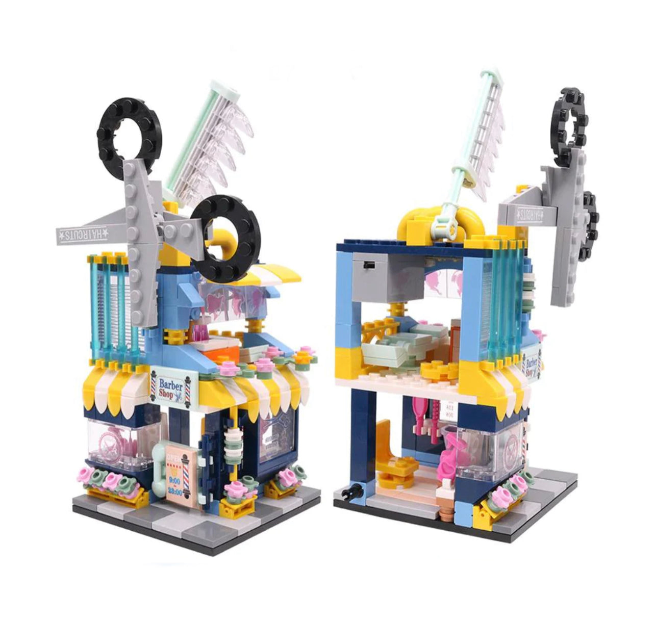 Vintage Barber Shop & Salon Modular Building Blocks Set | General Jim's Toys & Bricks | GJ-BS