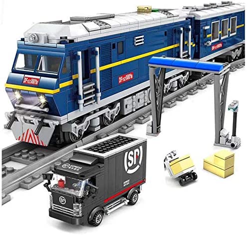 OPEN BOX City Series Power Blue Diesel Cargo Train Building Blocks Toy Bricks Set | General Jim's Toys