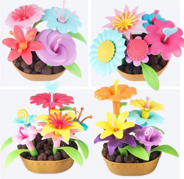 DIY Flower Garden Building Toys, Growing Flower Blocks Playset For