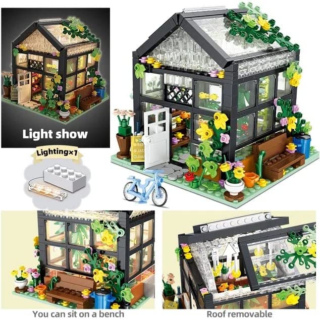 Modular Greenhouse Botanical Flowers Toy Bricks Set