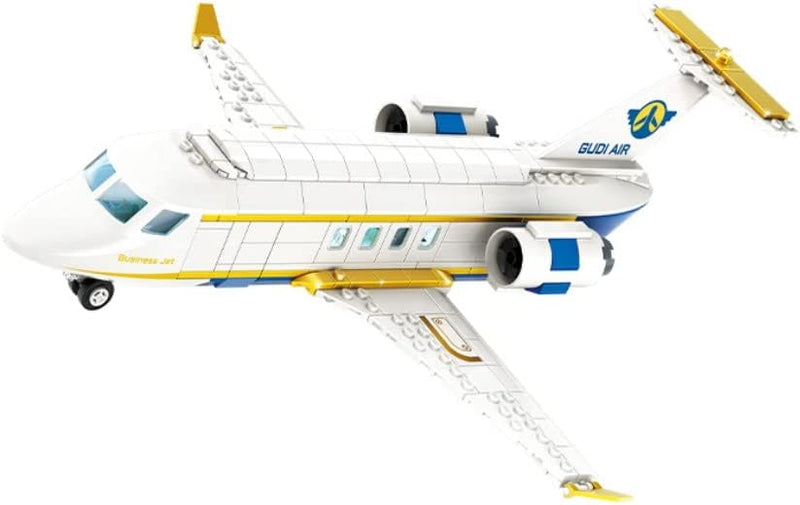 White Business Airplane Building Blocks Toy Set
