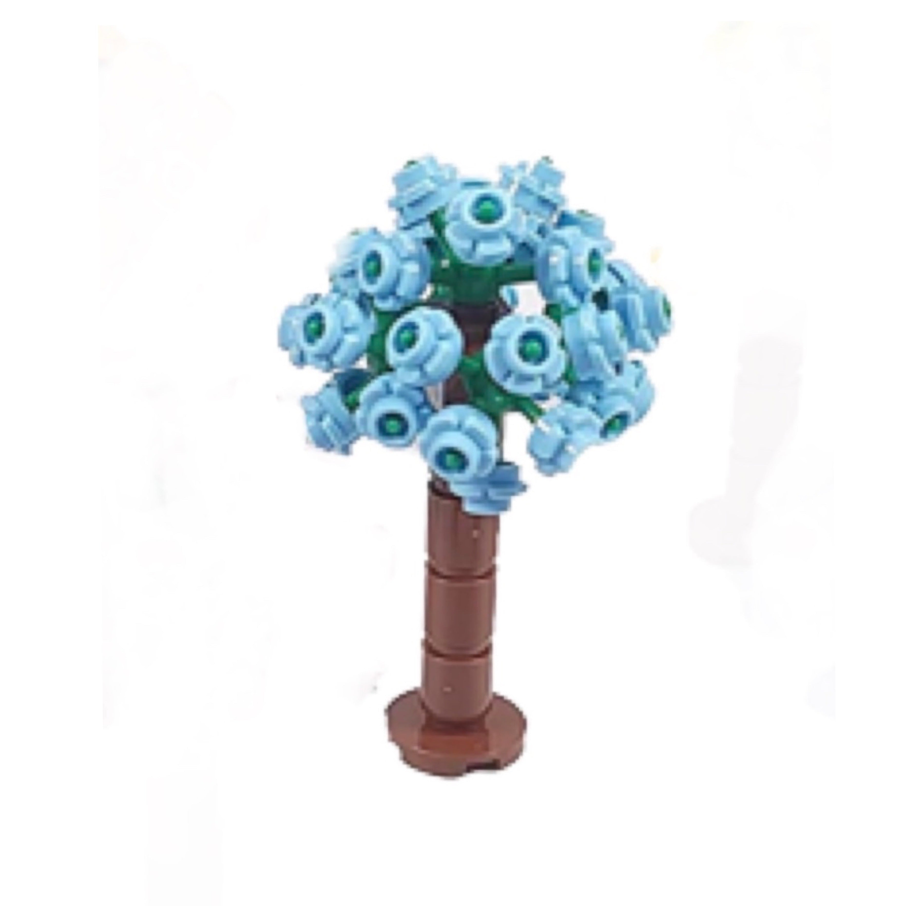 Flowering Trees - Set of 9 - Colorful Building Blocks Bricks Accessories for City Streets, Park or Rural Farm and Garden Setups