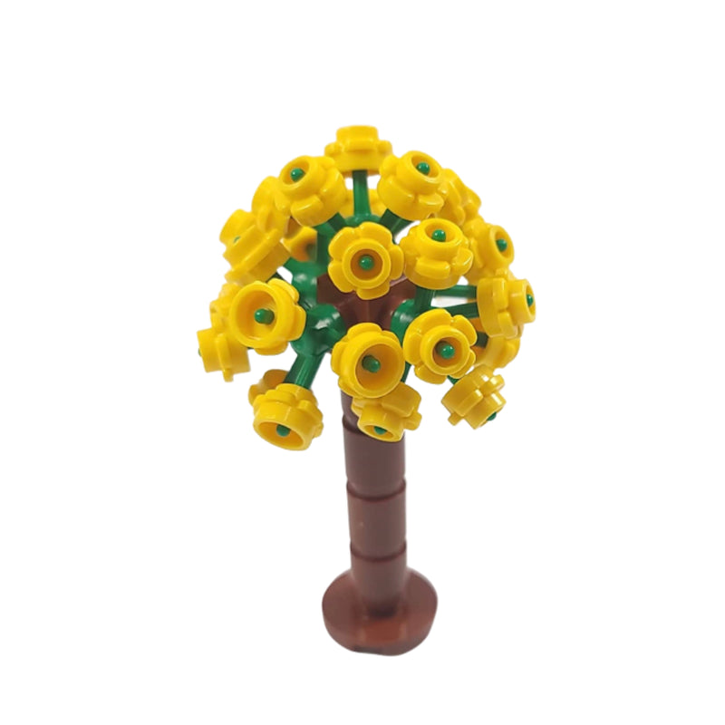 Flowering Trees - Set of 9 - Colorful Building Blocks Bricks Accessories for City Streets, Park or Rural Farm and Garden Setups
