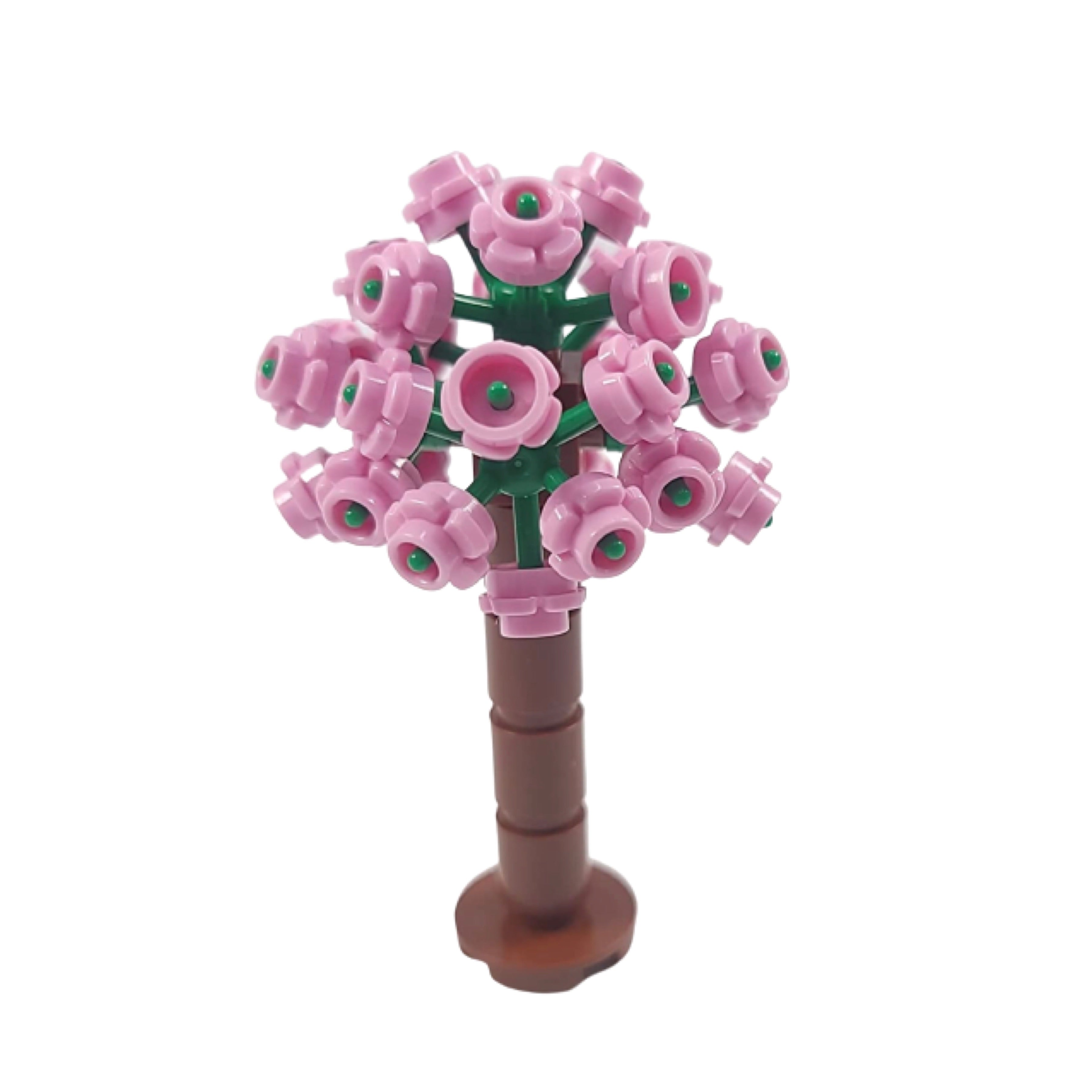 Flowering Trees - Set of 9 - Colorful Building Blocks Bricks Accessories for City Streets, Park or Rural Farm and Garden Setups