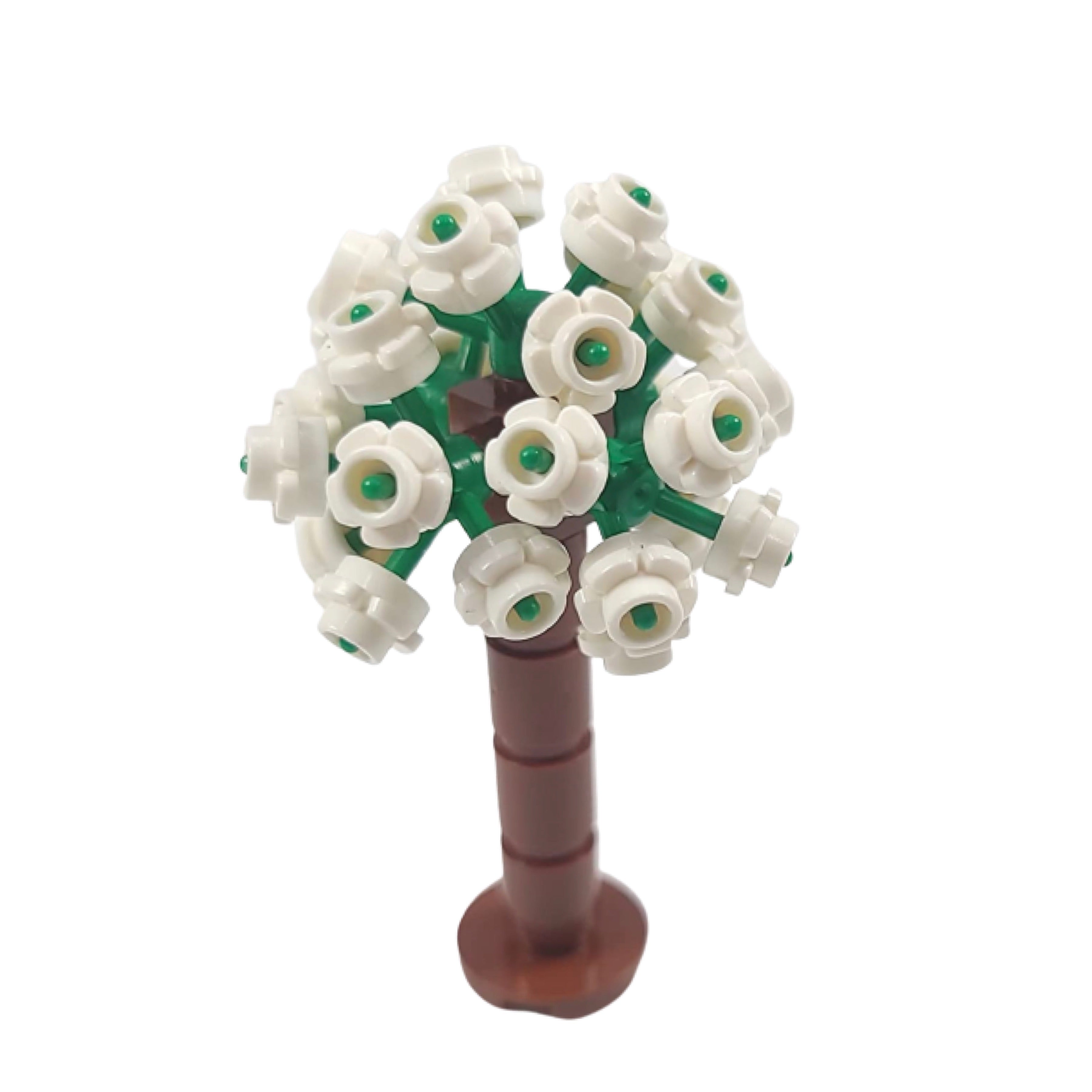 Flowering Trees - Set of 9 - Colorful Building Blocks Bricks Accessories for City Streets, Park or Rural Farm and Garden Setups