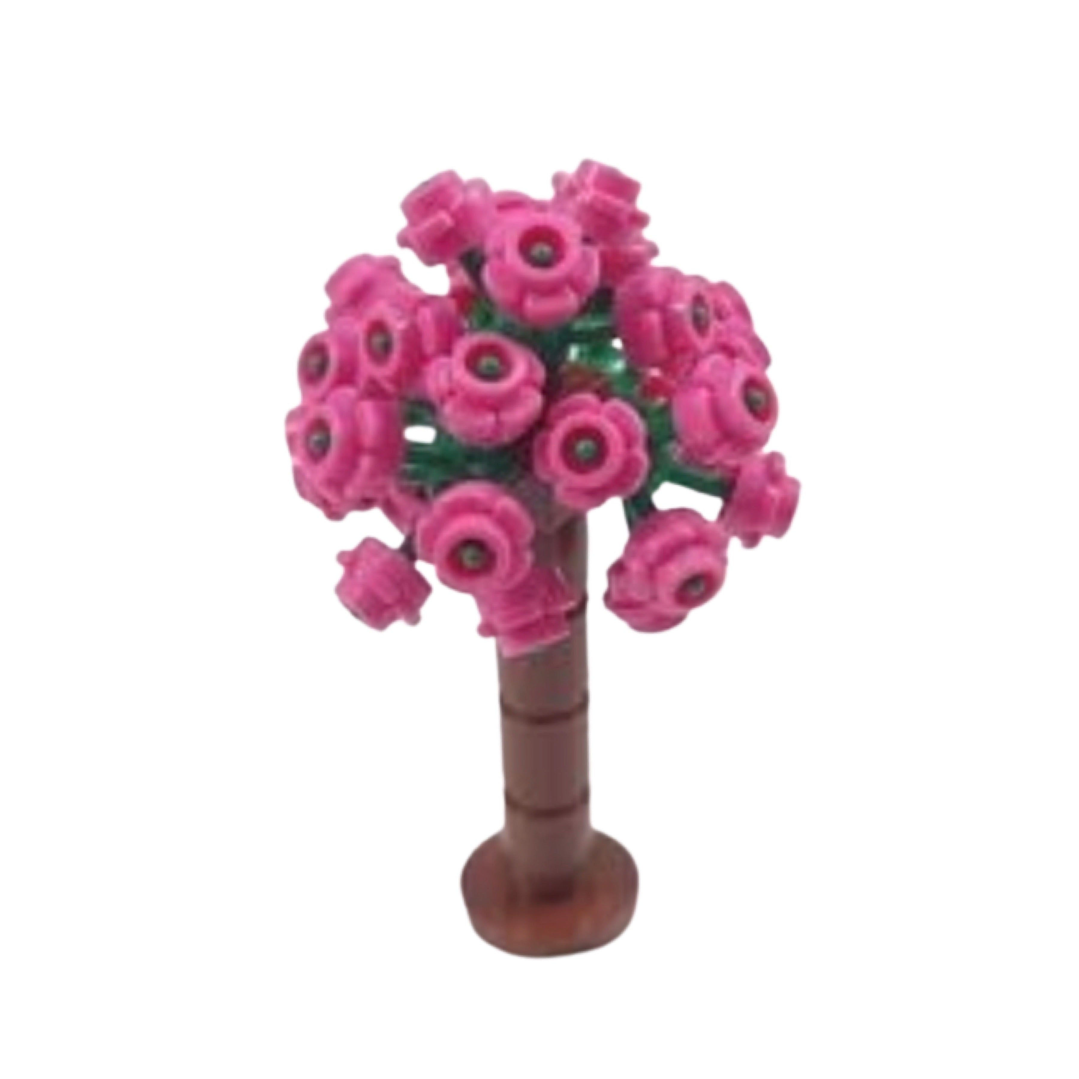 Flowering Trees - Set of 9 - Colorful Building Blocks Bricks Accessories for City Streets, Park or Rural Farm and Garden Setups