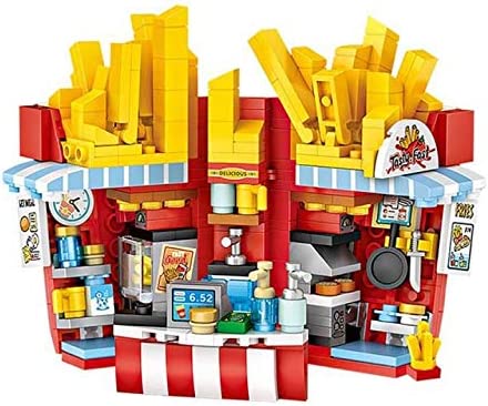 OPEN BOX Mini Street Building Blocks Blocks Amusement Park French Fry Stand Toy Bricks Set | General Jim's Toys