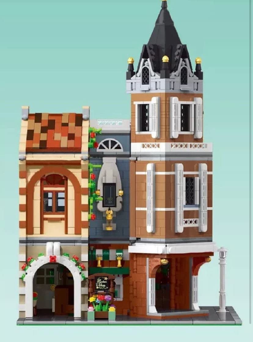 Open Box Corner Flower Shop and Café Modular Building Blocks Toy Set | General Jim's