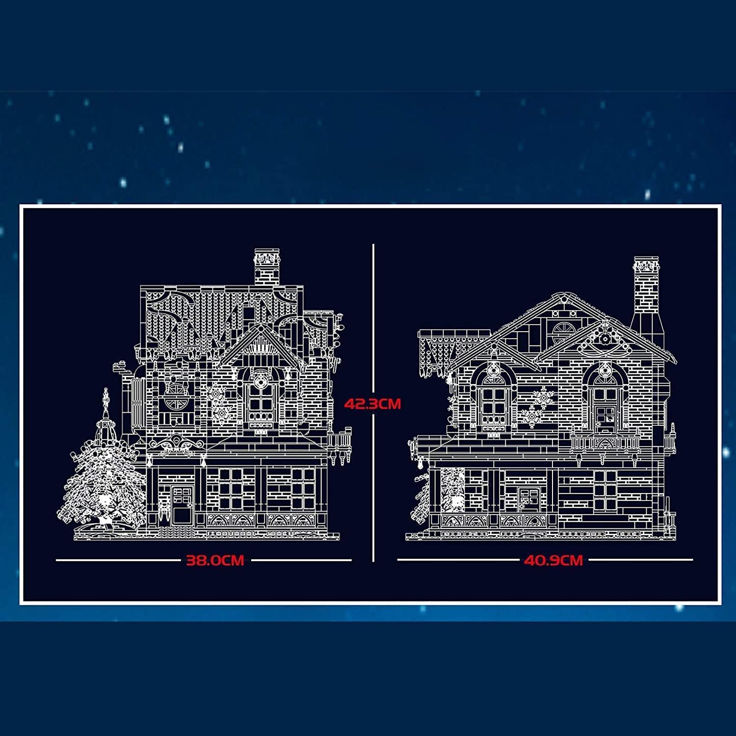 Holiday Musical Christmas Cabin Building Block Set | General Jim's Toys & Bricks | GJ-MCC