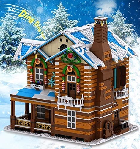 Holiday Musical Christmas Cabin Building Block Set | General Jim's Toys & Bricks | GJ-MCC
