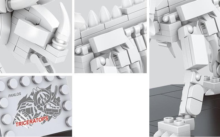 Triceratops Toy Dinosaur Building Blocks 2-in-1 Posable Brick Building Set | General Jim’s Toys