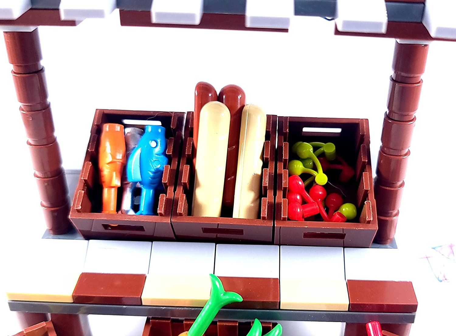 Lighted Market Style Fruit Stand Building Blocks | General Jim's Toys & Bricks | GJ-FSWL