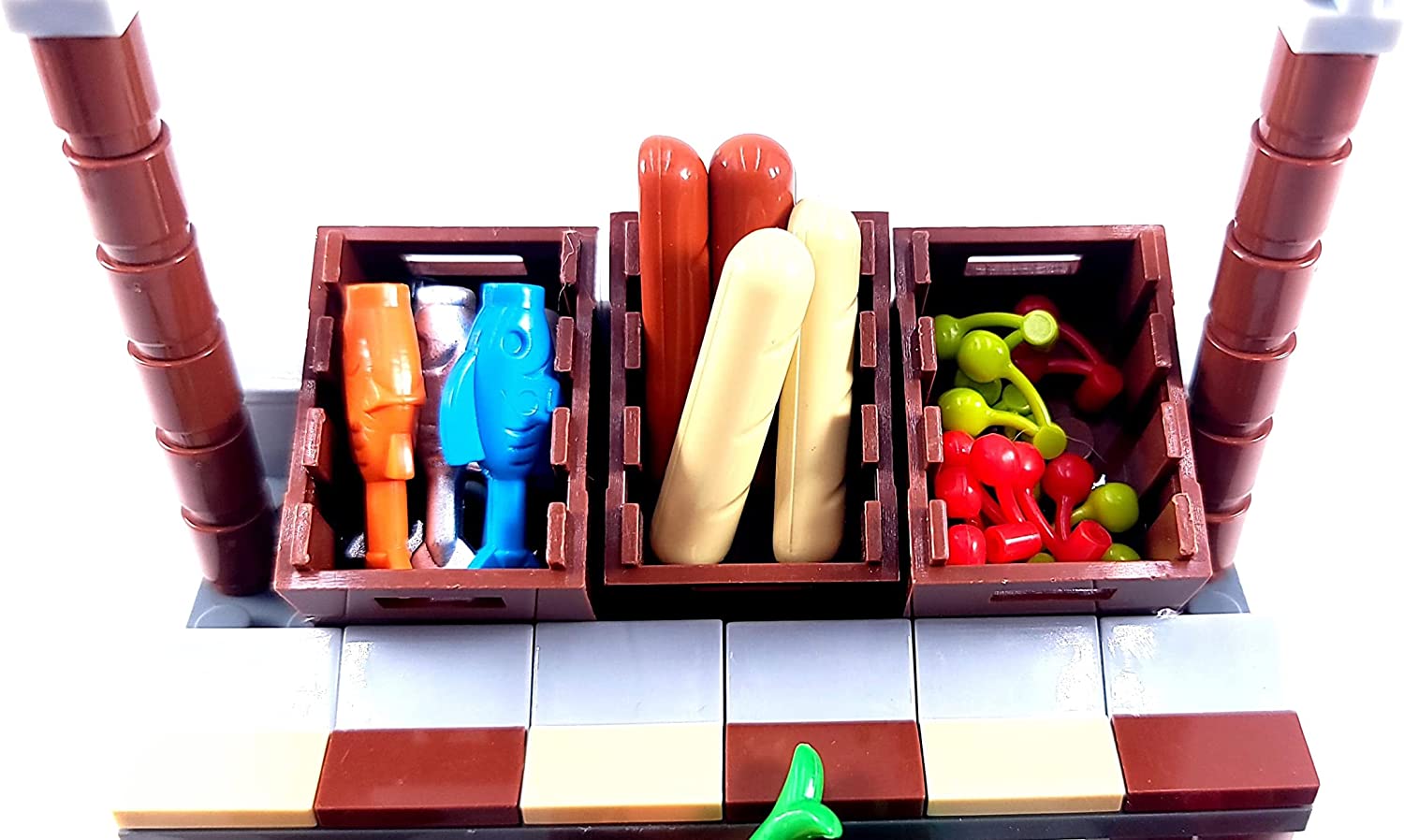 Lighted Market Style Fruit Stand Building Blocks | General Jim's Toys & Bricks | GJ-FSWL