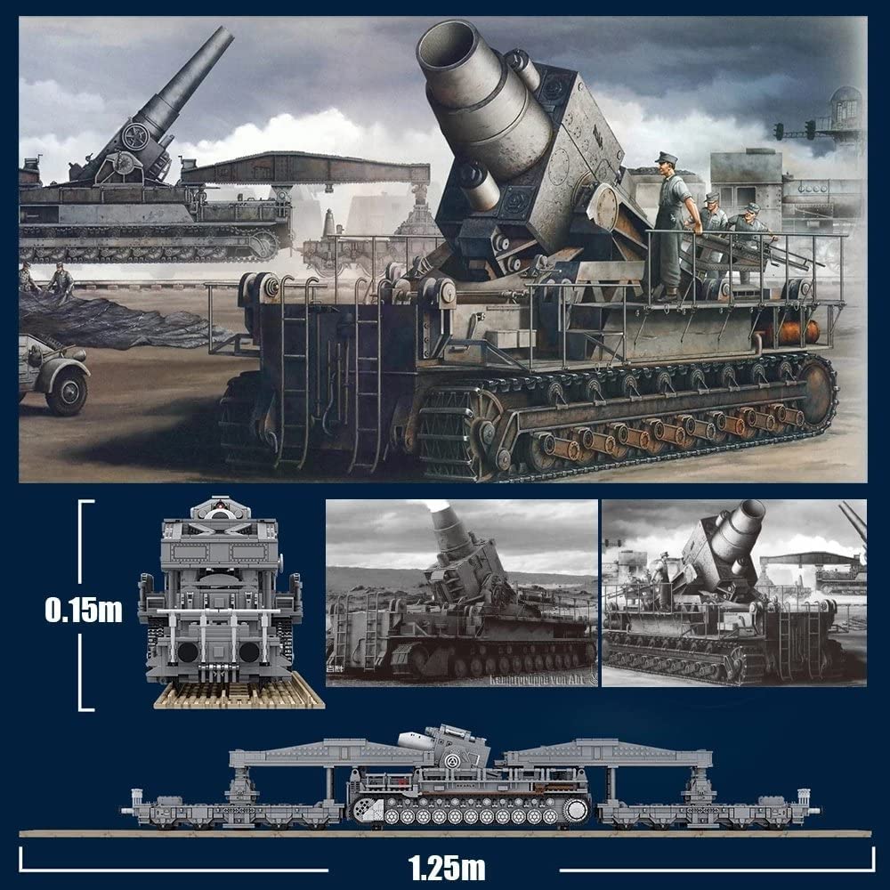 WWII German Karl Mörser Railway Mortar Building Block Set | General Jim’s Toys & Bricks | GJ-KARL