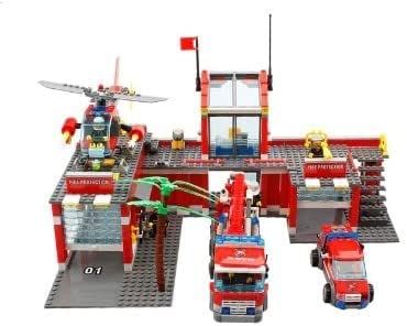 Fire Station Multi Emergency Vehicle 774 Piece Fire Station Building Blocks Brick Toy Set | General Jim's Toys