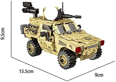 Labeled dimension diagram of French VBL light armored military brick model – 6 inches long, 4 inches tall, 3 inches wide – great for army layout planning