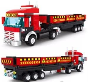 Red Heavy Truck Transport Vehicle Building Blocks Toy Bricks Set | General Jim's Toys & Bricks | GJ-RHT