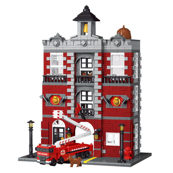 Lighted 4 Story Fire Station Building Blocks Set | General Jim's Toys & Bricks  | GJ-FSOB