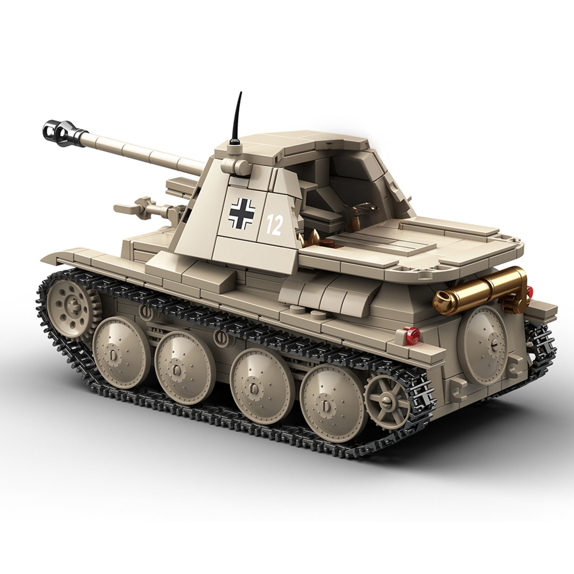 Rear view showing cockpit interior and rotating cannon on Marder III H set