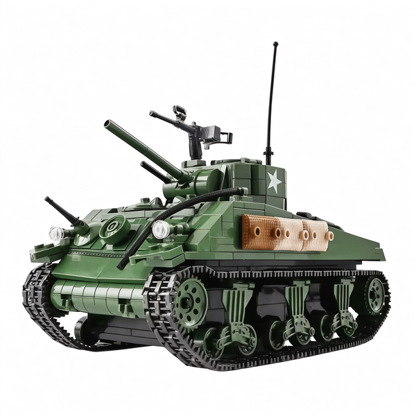 M4A1 Sherman WW2 Army Building Blocks Toy Tank Set