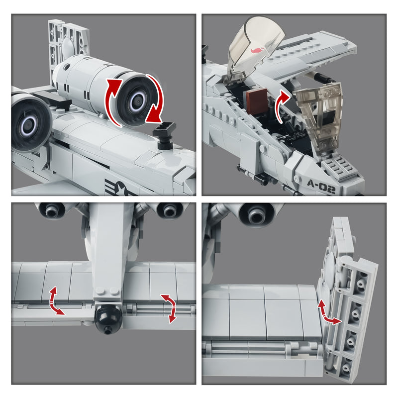 A-10 Fighter Thunderbolt Aircraft Plane Building Block Set | General Jim's Toys & Bricks | GJ-AA10