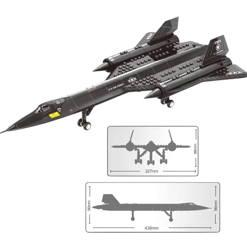 Military Series SR-71 Reconnaissance Aircraft Jet Blackbird Air Force Building Block Set (183 Pieces) -Building and Military Toys