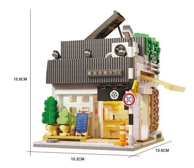 Open Box Japanese Coffee Shop Cafe Modular City Building Blocks Set | General Jim's Toys