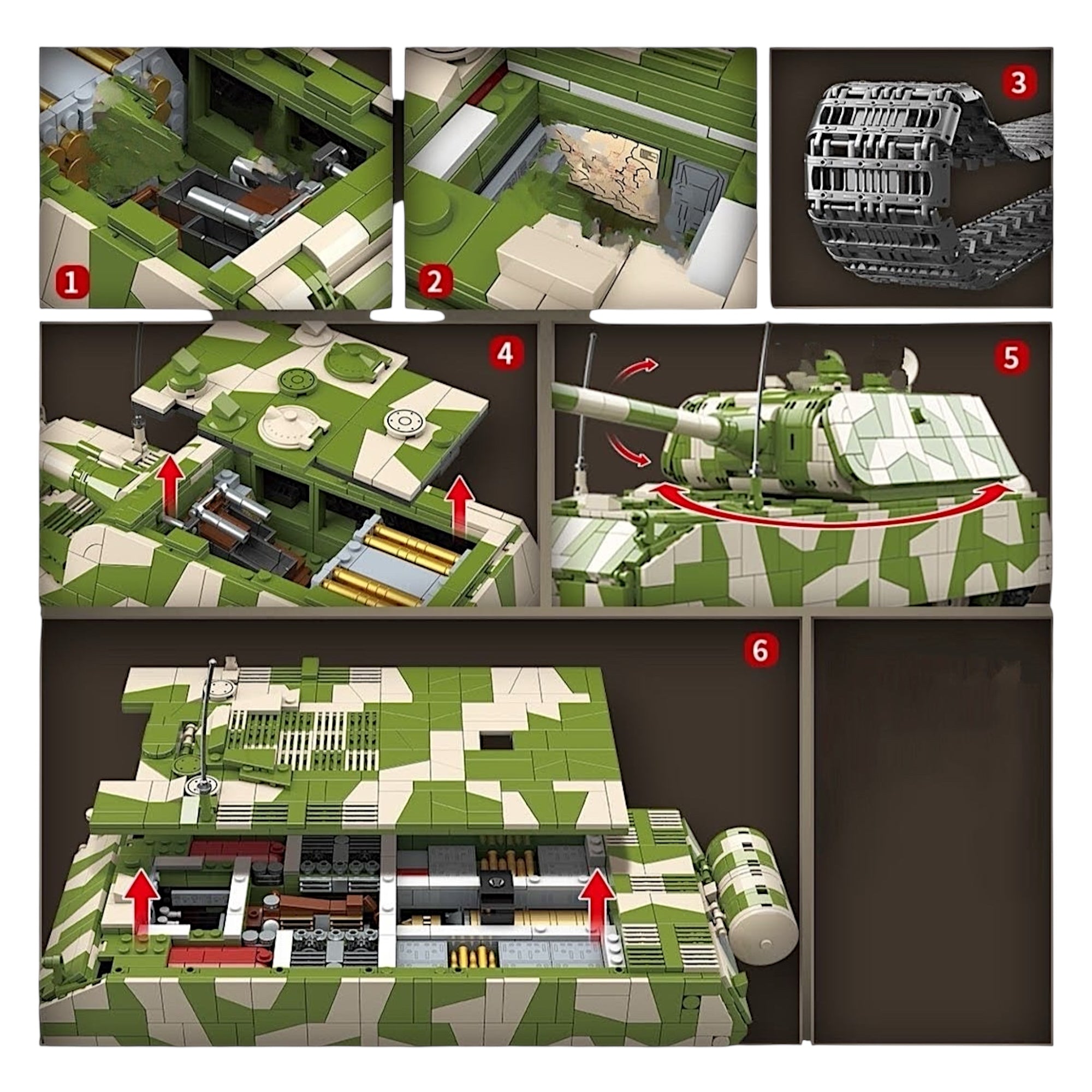 WWII German Panzer VIII Maus Tank Camouflage Edition Building Blocks S