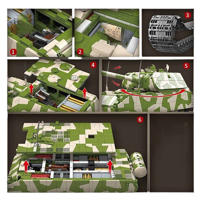 WWII German Panzer VIII Maus Tank Building Set in Camouflage, 
Panzerkampfwagen VIII Authentic and detailed with 2930 pieces