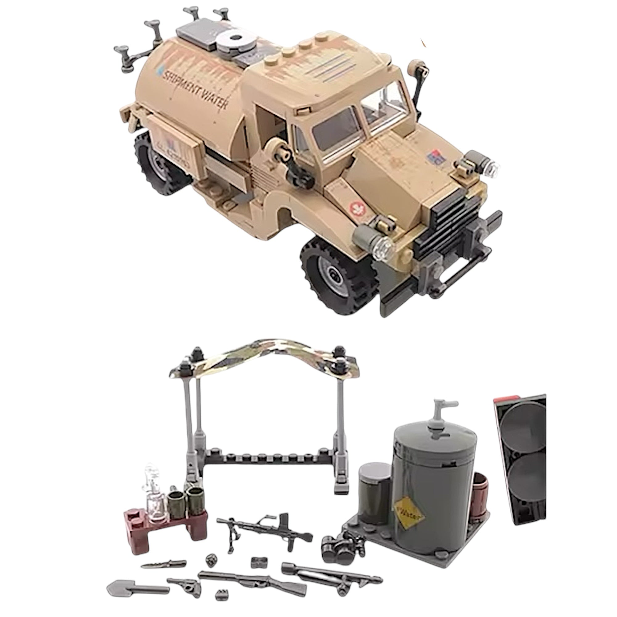 WWII Military Water Tanker Building Block Set | General Jim's Toys & Bricks| GJ-WTT