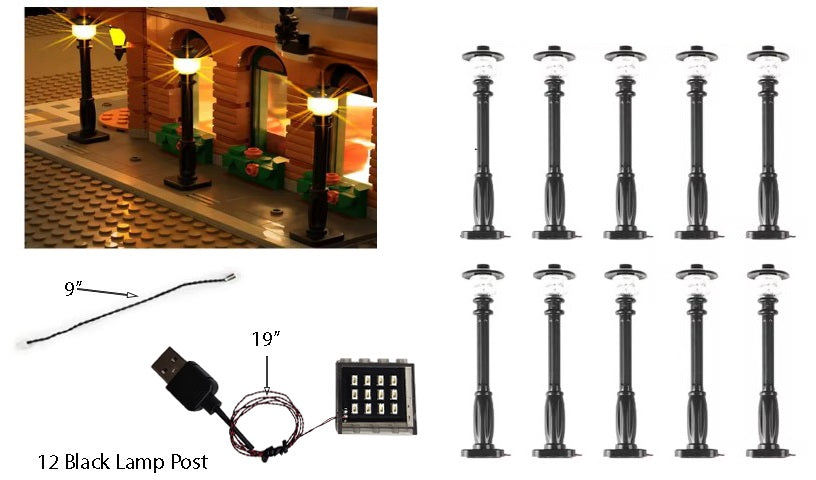 Lighted Street Lamp Posts â€“ LED Accessory Set | General Jim's Toys & Bricks |
