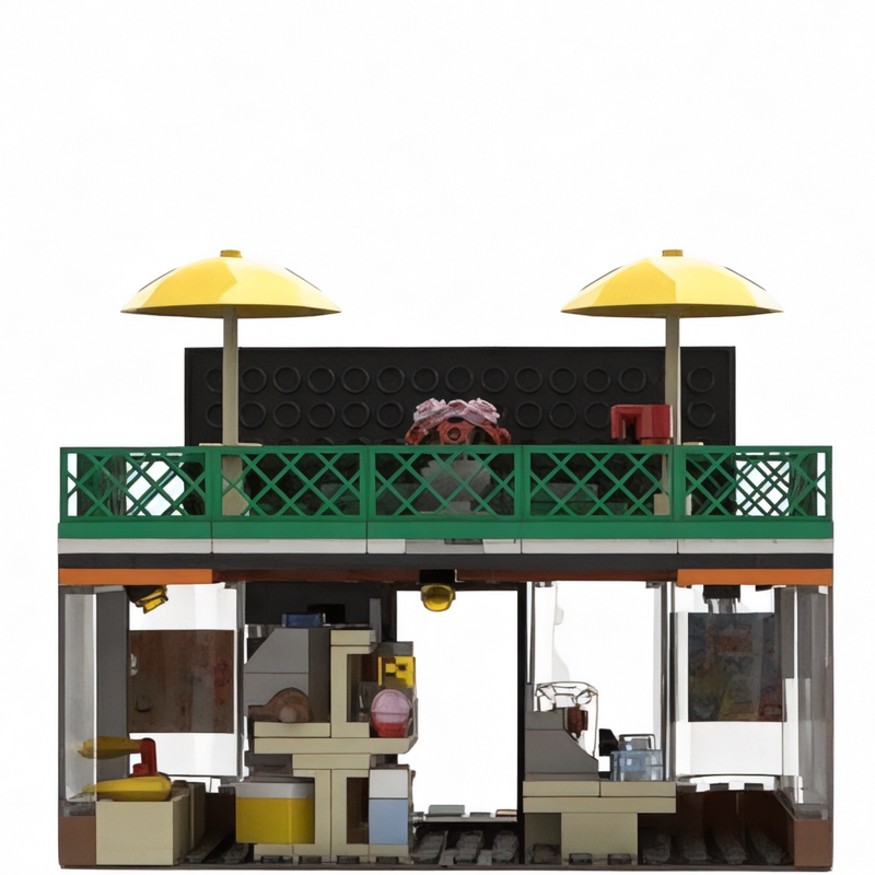 Modular Convenience Store & Gas Station Building Blocks Set - 320 Piece Creator Street Bricks | General Jim's Toys