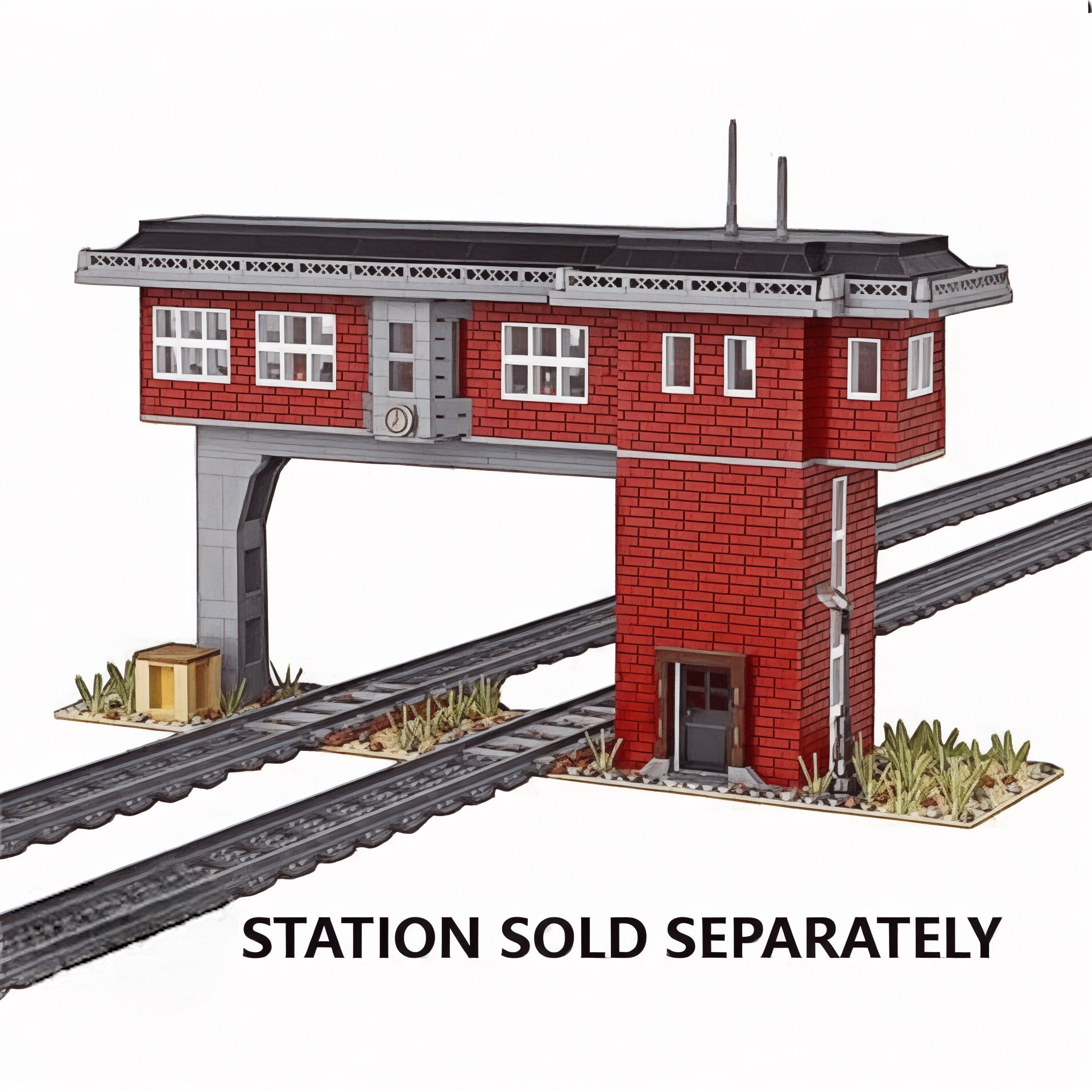 Red Railway Crossing Bridge Building Block Set | General Jim's Toys | GJ-RRC