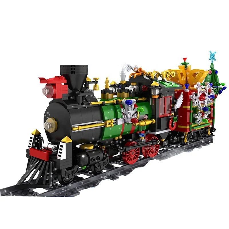 Motorized Christmas Train with Sound & Lights Building Blocks Toy Bricks Building Set | General Jim's Toys